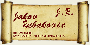 Jakov Rubaković vizit kartica